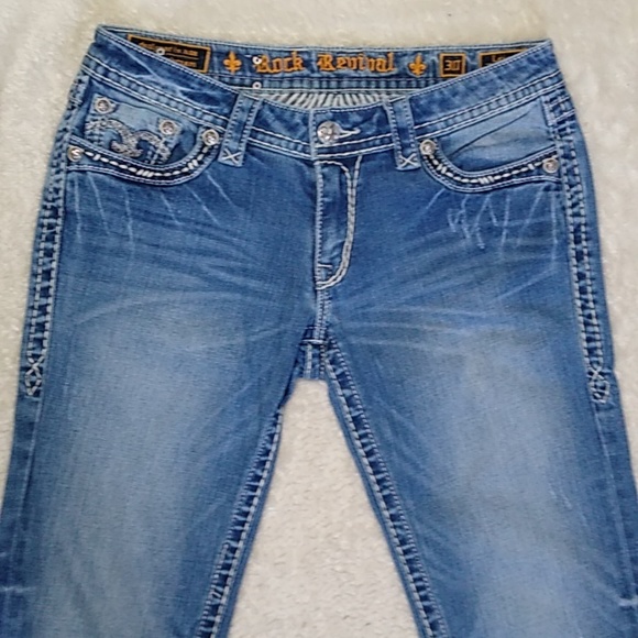 Rock Revival Jeans size 30 Laura Straight Distressed - Picture 3 of 16